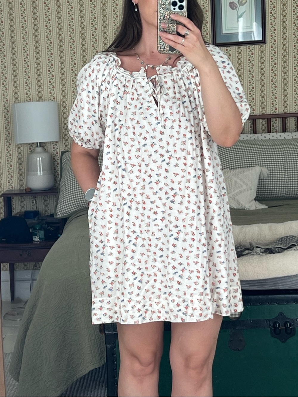 Oak Meadow White Floral Mini Dress
